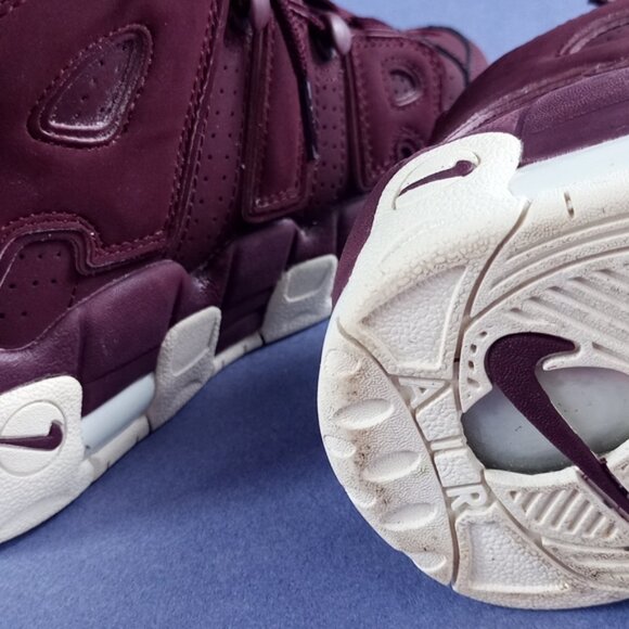 Nike Air More Uptempo Burgundy Athletic Shoes "Night Maroon" - Picture 11 of 13